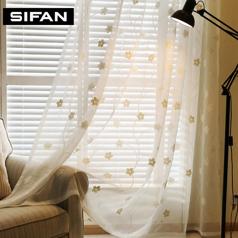 Новинка 2017 белые/синие тюлевые шторы с цветочной вышивкой для гостиной и спальни