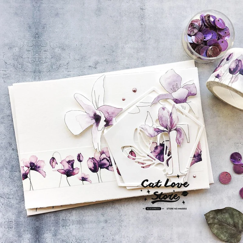 Металлические режущие штампы для цветов в рамке трафареты рукоделия бумажные