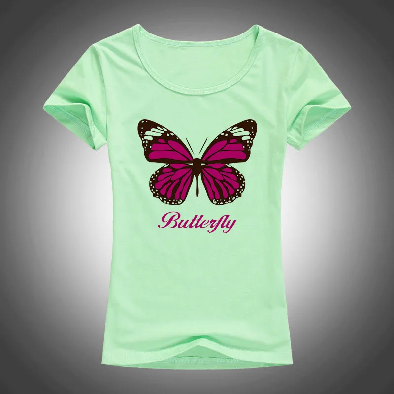 Женская футболка с принтом в виде бабочки Повседневная коротким рукавом F87