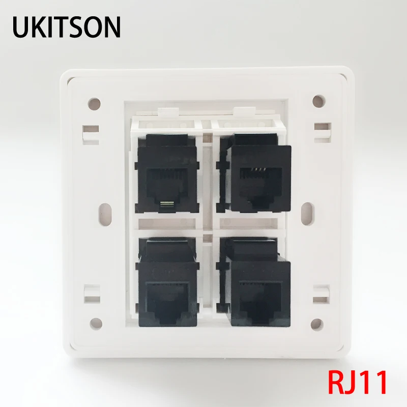 4 разъема Cat3 RJ11 Телефонная настенная панель гнездо телефонная розетка| |