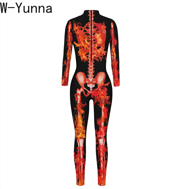 Новинка 2019 костюм со скелетом W Yunna страшная одежда для Хэллоуина женщин гладкие