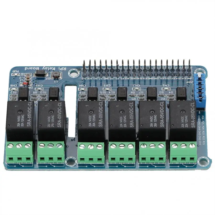 Плата расширения релейного модуля для Raspberry Pi A +/B +/2B/3B 6 каналов 5 А 30 В постоянного