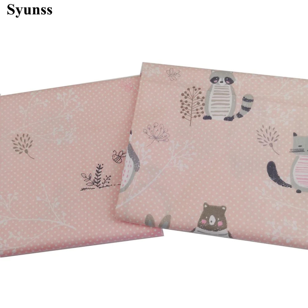 Syunss Diy Лоскутная Ткань для квилтинга колыбели подушки платье ткань для вышивки Розовый Животное в горошек саржа с принтом хлопковая ткань