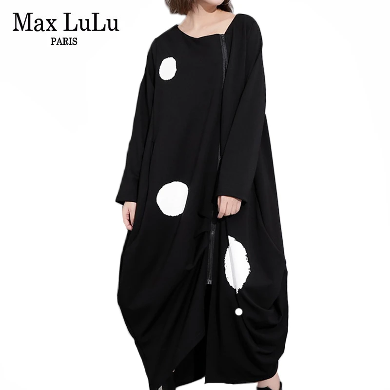 Max LuLu Autumn Luxury Fashion Korean Ladies Casual Streetwear Womens Elegant Dot Long Dresses Sexy Punk Vestidos Plus Size