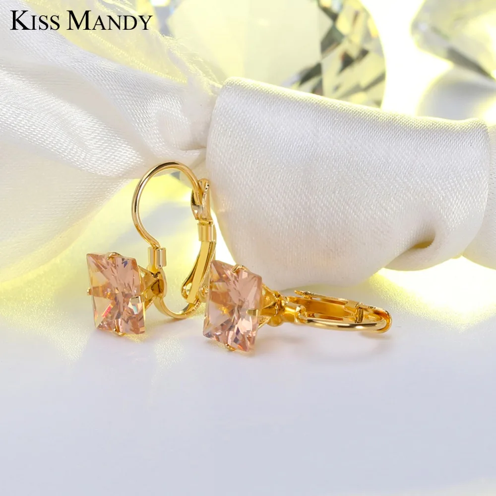 Новое поступление от KISS MANDY женские элегантные серьги из нержавеющей стали с