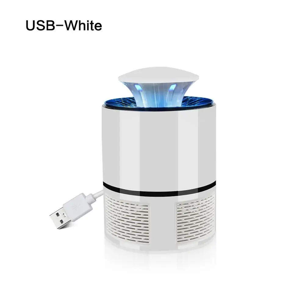 Белый Электрический комаров убийца лампа USB фотокаталитический Противомоскитный мухобойка моли Ошибка ЛАМПА ловушка для насекомых питание Жук zapper moskito Killer - Цвет: Белый