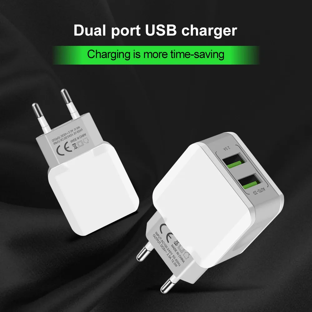 5V 2.5A Смарт путешествия двойной 2 USB зарядное устройство адаптер настенный портативный Быстрый ЕС разъем мобильного телефона зарядное устройство для iPhone samsung huawei планшет
