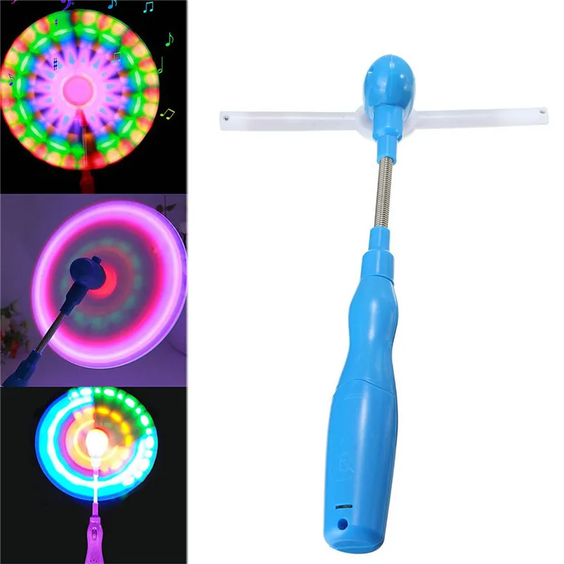 

1PCS Windmills Flashing Light Up LED And Music Rainbow Spinning Windmill Party Glows Toys For Children Kids Present Gift