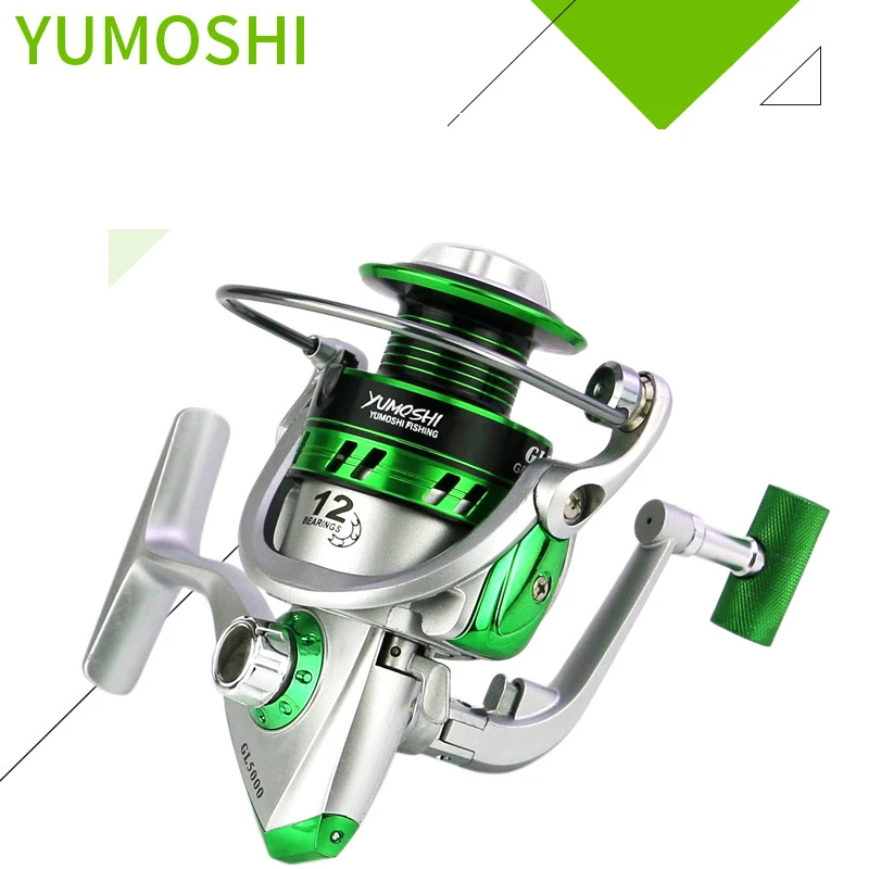 Yumoshi новые колеса 2018 спиннинговая Рыболовная катушка 5 5: 1 12 шарикоподшипников