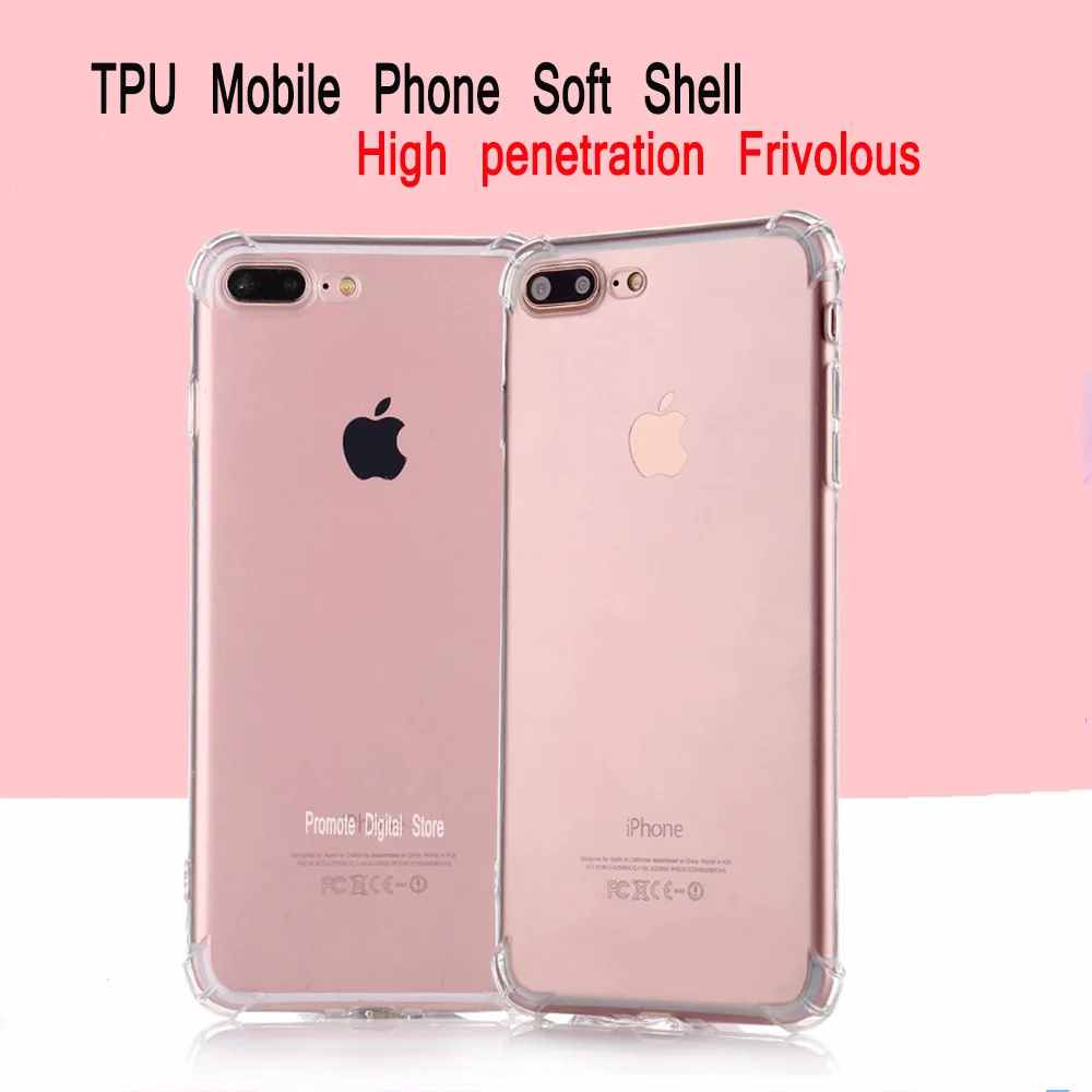 Мягкий ударопрочный чехол из ТПУ для iPhone 5s 5 6 7 прозрачный силиконовый полный