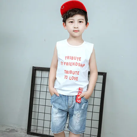 Комплект одежды для мальчиков хлопковая майка и шорты повседневная одежда