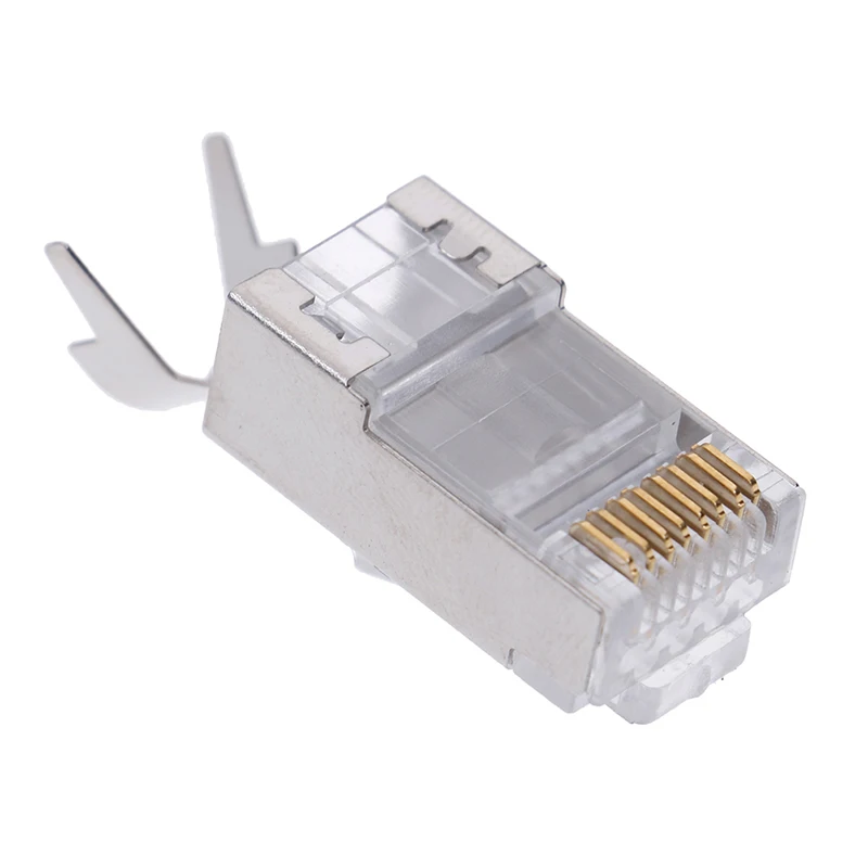 10 шт. Cat7 RJ45 разъем cat 7 прозрачная штепсельная вилка Экранированный FTP модульный 1 3