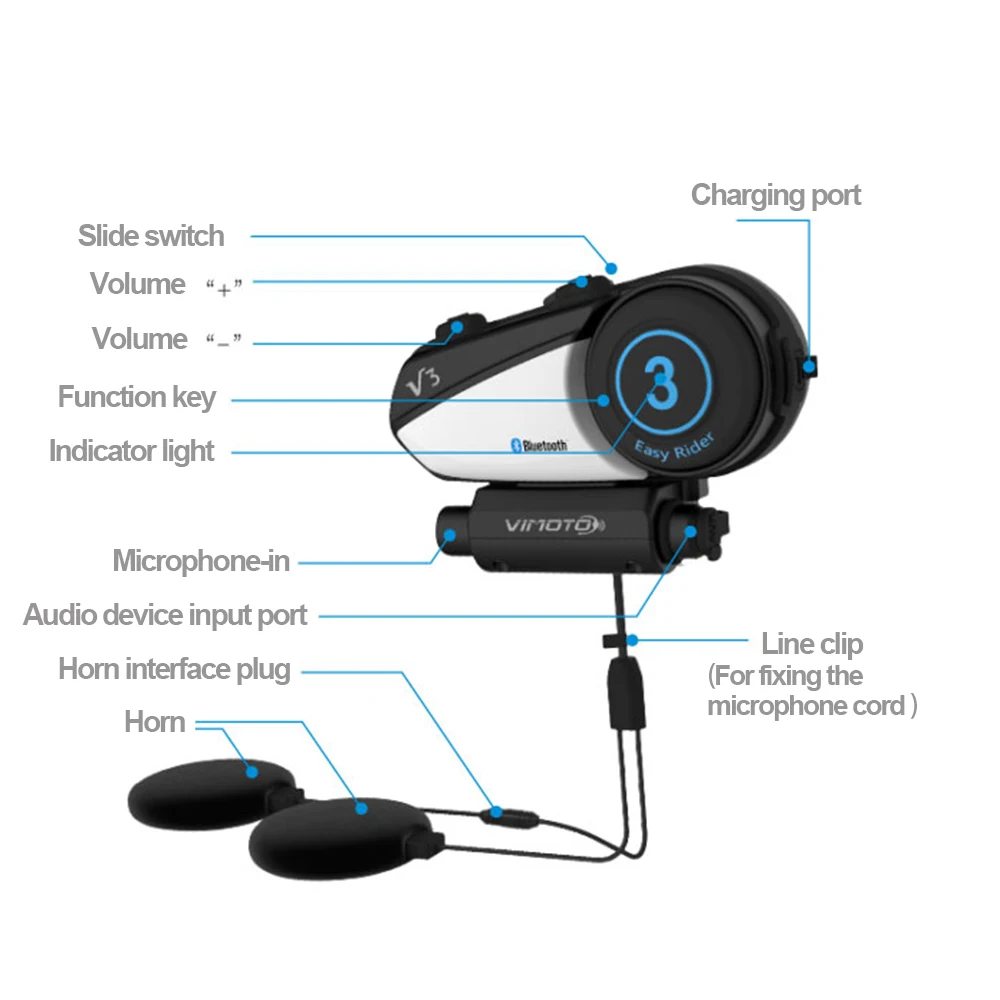 BT Bluetooth мотоциклетный шлем домофон гарнитура всадники V3 шлем гарнитура Bluetooth 3,0