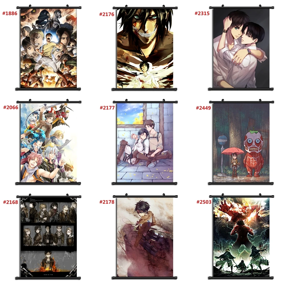 Атака на Титанов Аниме Манга настенный плакат свиток CD|Рисование и каллиграфия| |
