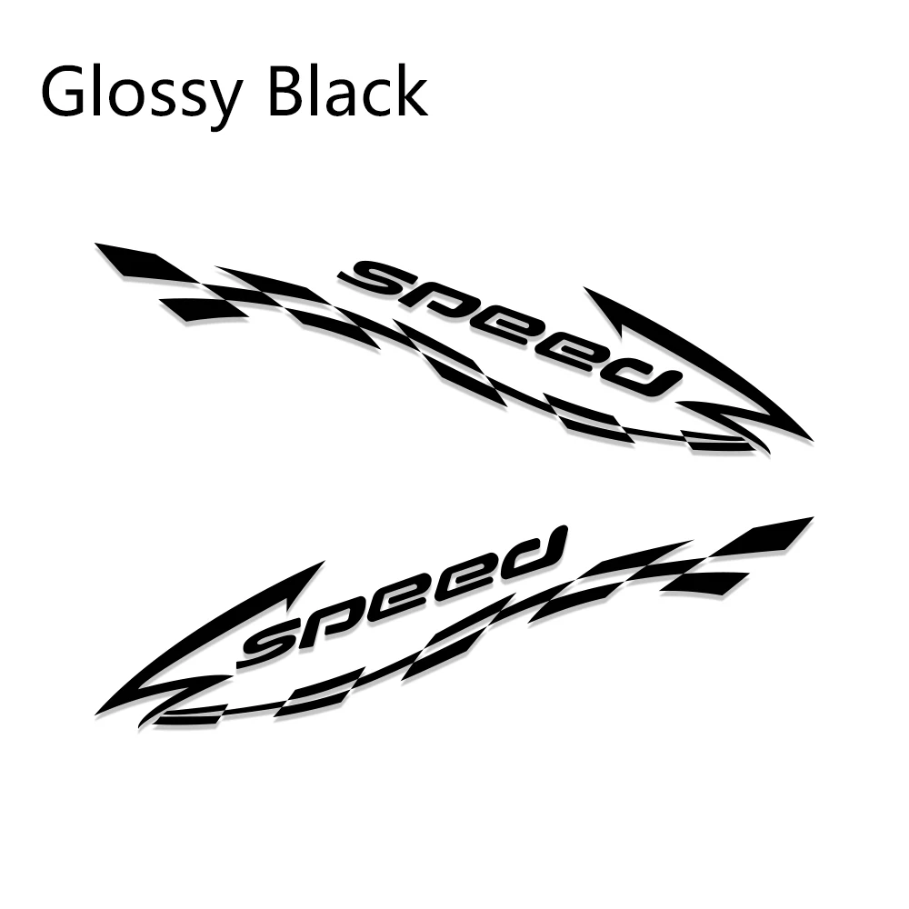 Glossy Black 2 шт. гоночный стиль виниловые наклейки на машину обертывание Авто длинные боковые полосы наклейки скорость автомобиля графика DIY наклейки автомобильные принадлежности для тюнинга - Название цвета: Glossy Black