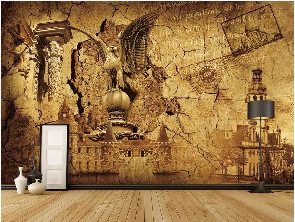 3d обои на заказ европейский средневековый стиль винтажная архитектура гостиная