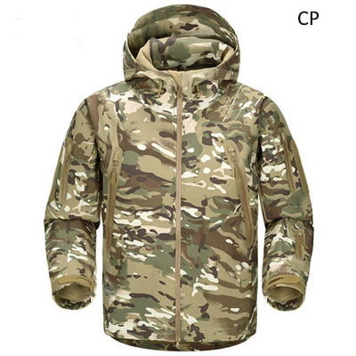 CP Для мужчин флис тактическая куртка Softshell Пеший Туризм куртка ветрозащитный Охота Куртки Рыбалка Спорт на открытом - Цвет: CP