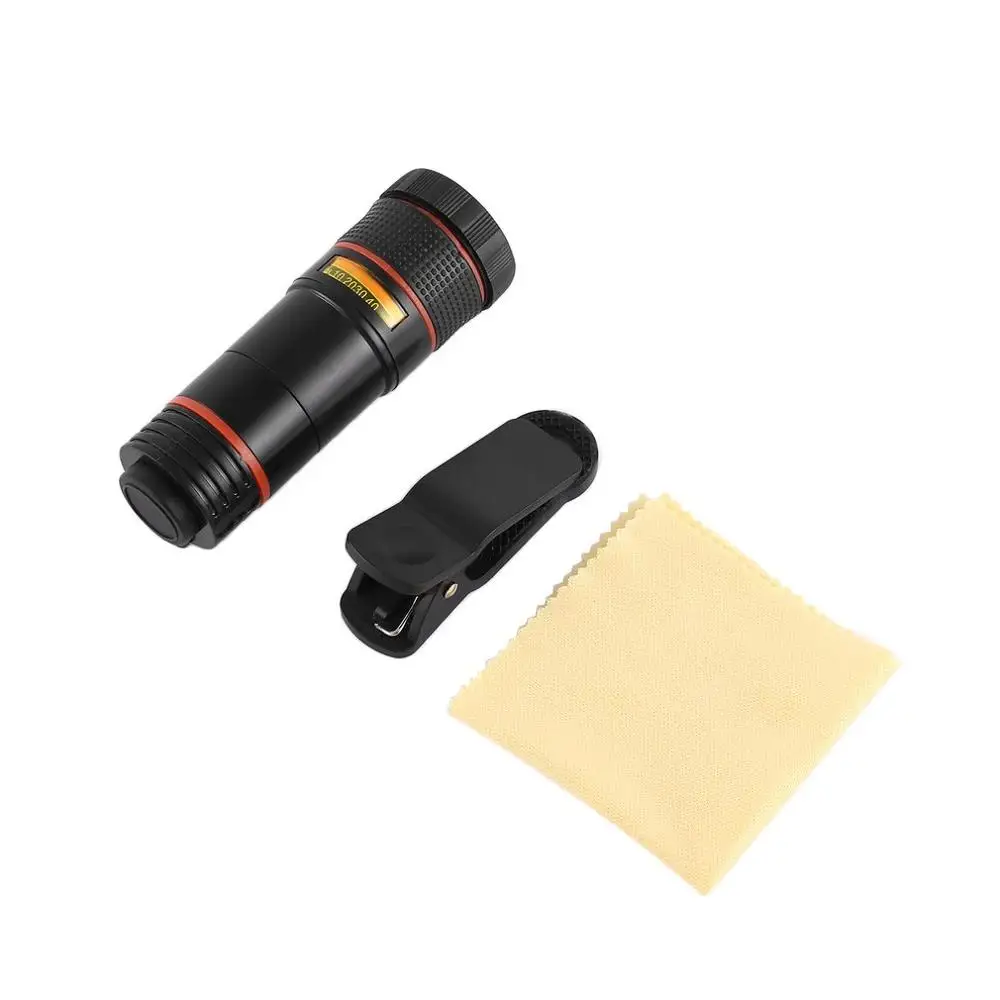 12X Lens Универсальный мобильный телефон телескоп 12X зум сотовый телефон телескоп объектив телеобъектив внешний смартфон объектив камеры для iPhone X 8 7 6 - Цвет: 12X Lens