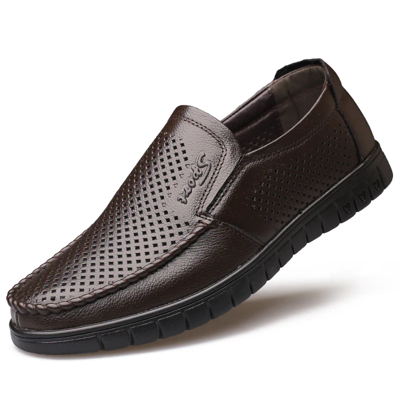 GOXPACER Spring Men Shoes Flats Male Slip On Casual Breathable Fashion With Holes Flat Heel New Arrival 2018 Free Shipping | Обувь