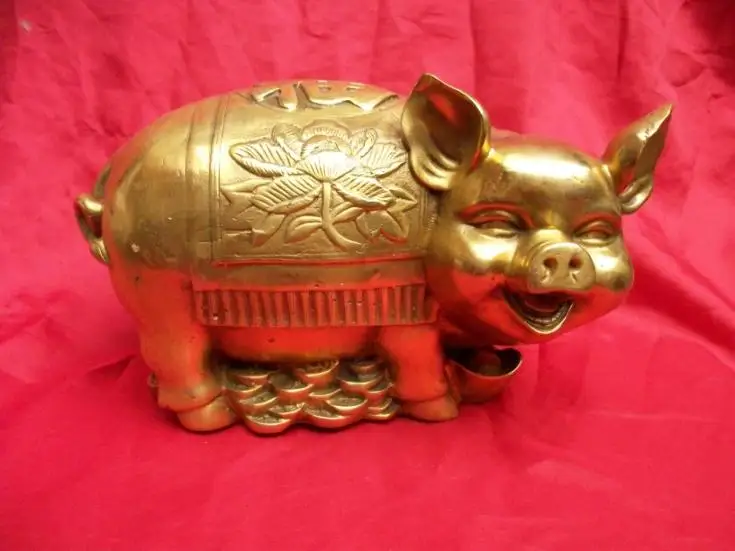 Резьба произведение Ar Меди свинья украшения фу фортуна меди богатые фэн-шуй дома