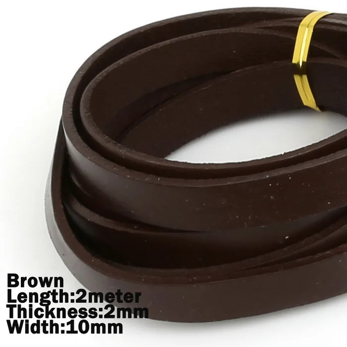 10mm Brown Новое поступление Высококачественная натуральная кожа веревочный шнур, черный коричневый на выбор, толщина: 2 мм для браслета ожерелье ювелирные изделия - Цвет: 10mm Brown