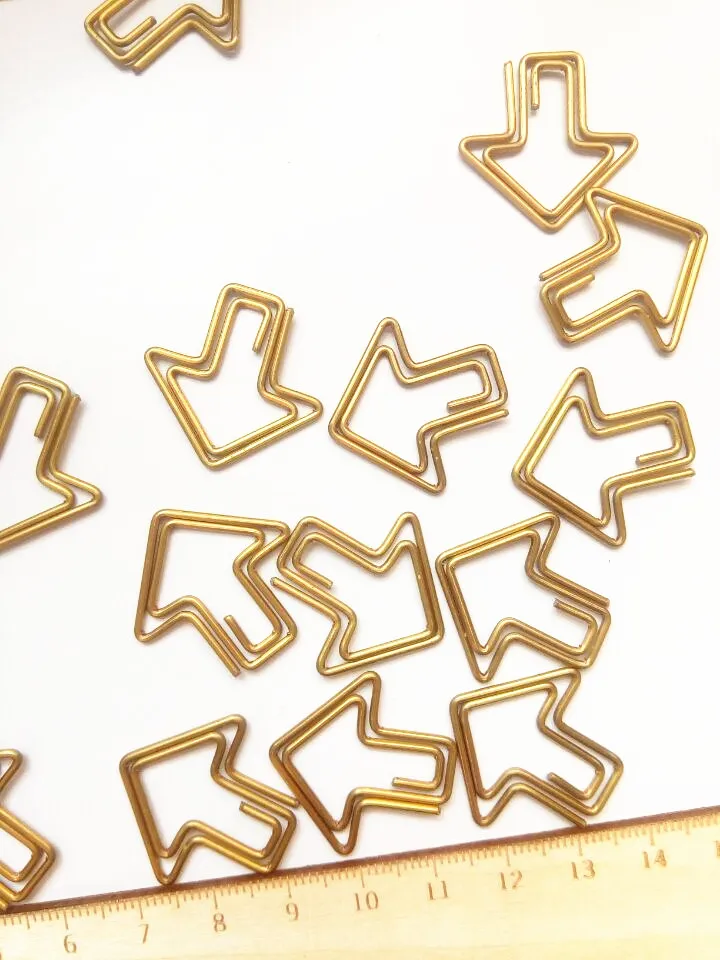 50 шт/Пкг золотой цвет милые сердца форменные зажимы металлический зажим Закладка