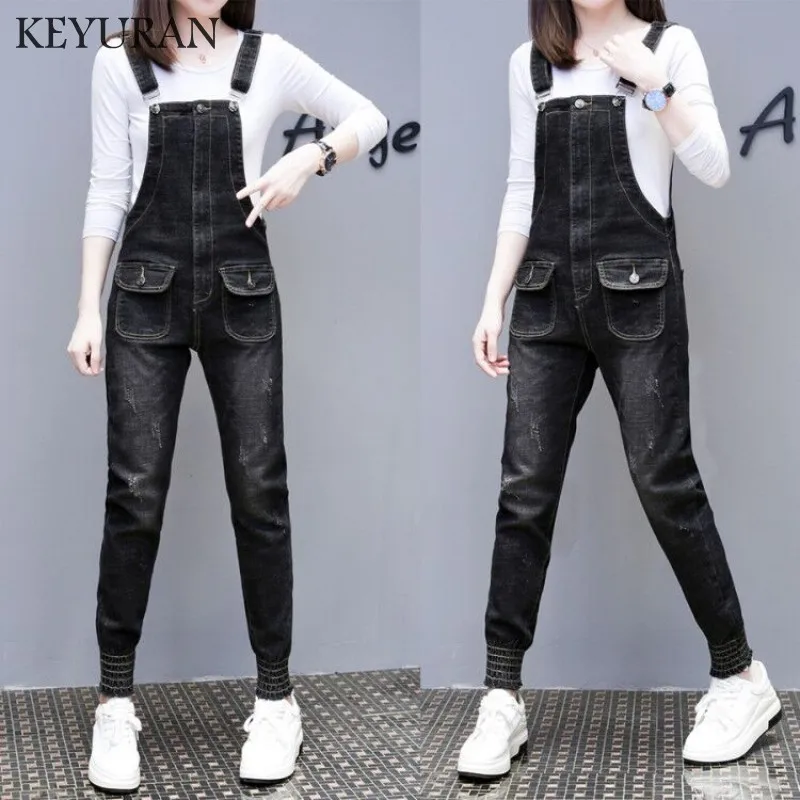 Женский джинсовый комбинезон черное вышитое боди | Женская одежда