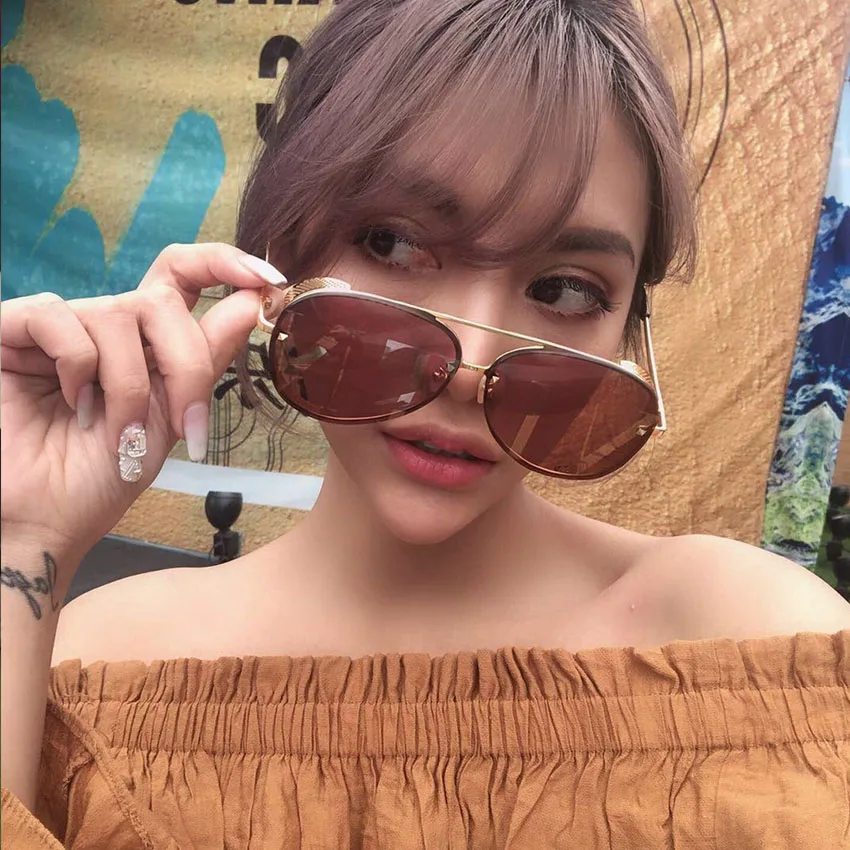 Классические солнцезащитные очки для пилота, женские модные очки с английским алфавитом, женские брендовые солнцезащитные очки, женские солнцезащитные очки большого размера