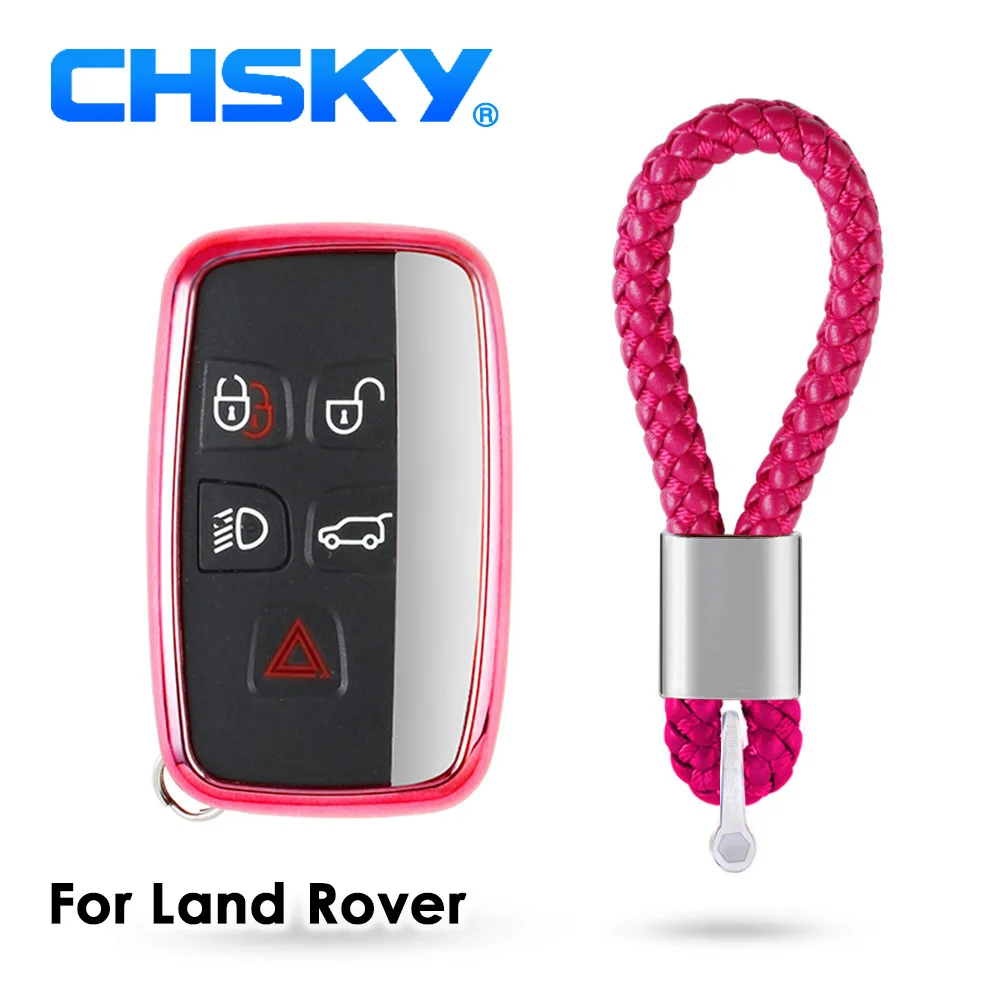 ТПУ чехол для автомобильного ключа CHSKY с цепочкой ключей Land Rover SPORT Freelander 2 DISCOVERY 4