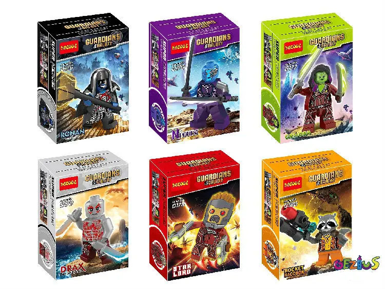2014 Супер Герои двигаются стражи Галактики 5 компл./лот 30 шт Ронан/Камора/Дракс