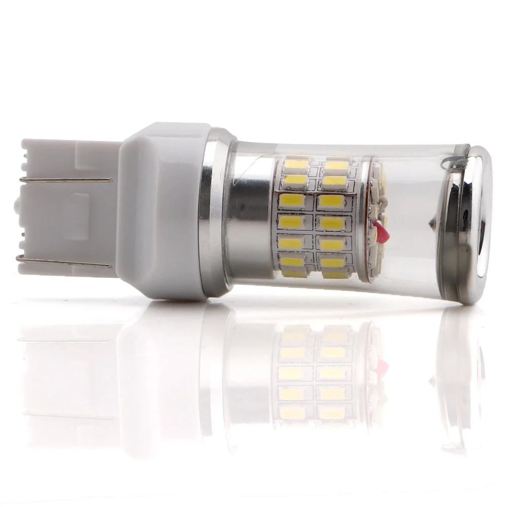 10 шт. DC 12 В 3014 48 SMD с крышкой Белый Красный Янтарный 7440 7443 T20 Базовая Светодиодная