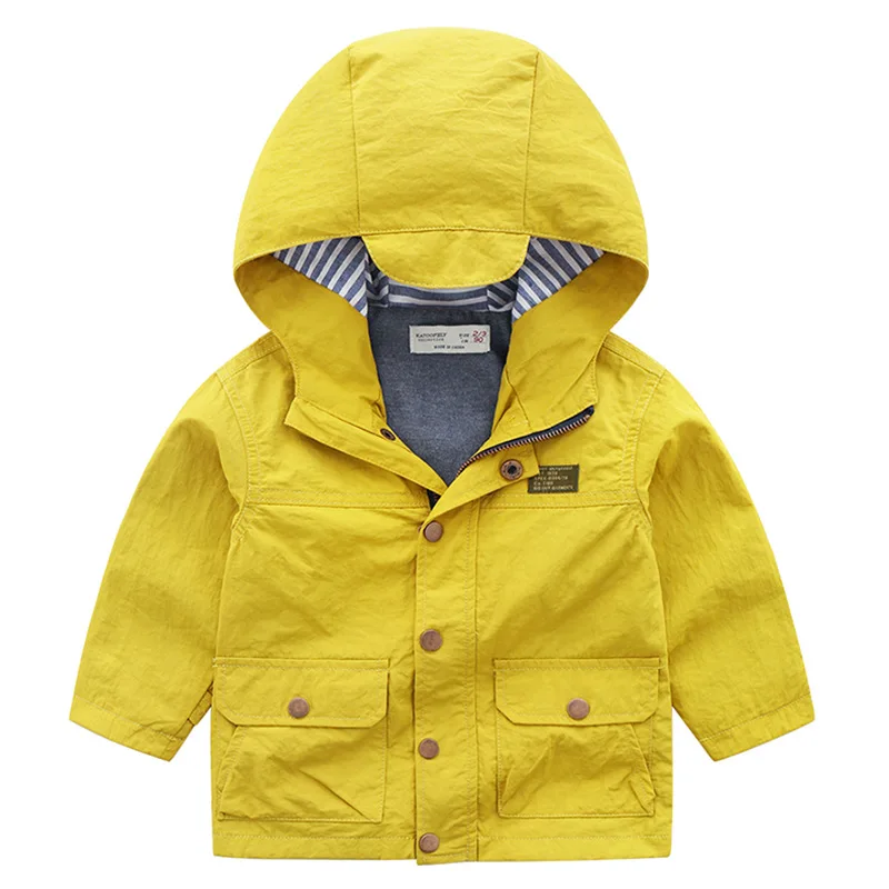 Брендовая детская одежда для мальчиков детские однотонные куртка с капюшоном