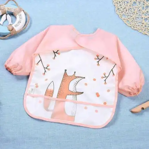 Детский водонепроницаемый Слюнявчик с длинным рукавом для кормления животных |