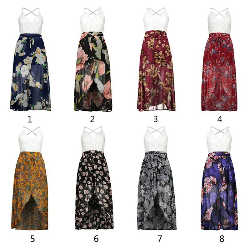 Женская перевязанные тесьмой платье Boho цветочный принт В лоскутном Стиле Sexy V