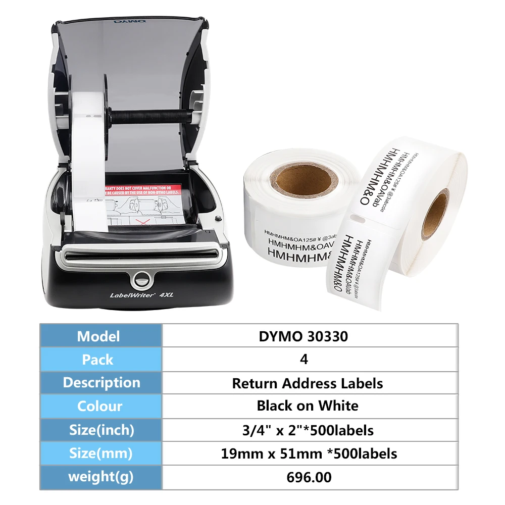Fimax совместимый с dymo 30330 бумажная этикетка 19 мм * 51 500 шт/рулон для LabelWriter400 450 турбо