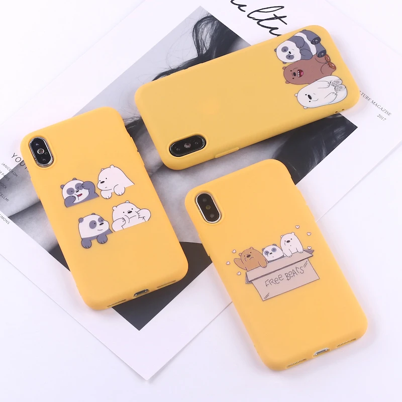 

Cute Funny Bear Cartoon Mom Baby Soft Silicone Candy Case Coque For iPhone 12 13 Mini 11 Pro Max 8 8Plus X XS 7 7Plus