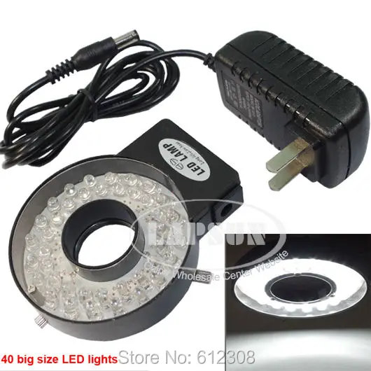2.0MP 100X Industry Microscope Camera VGA USB AV TV Video Output + C-Mount Lens Big Size Stand Holder 40 LED Ring Light | Инструменты