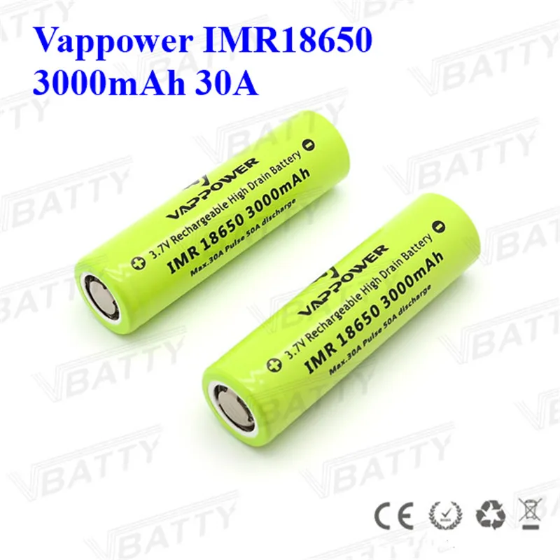 18650 30A Vap power 3000mAh 3,7 V 30 amp литий-ионная аккумуляторная батарея для электронных сигарет(1 шт