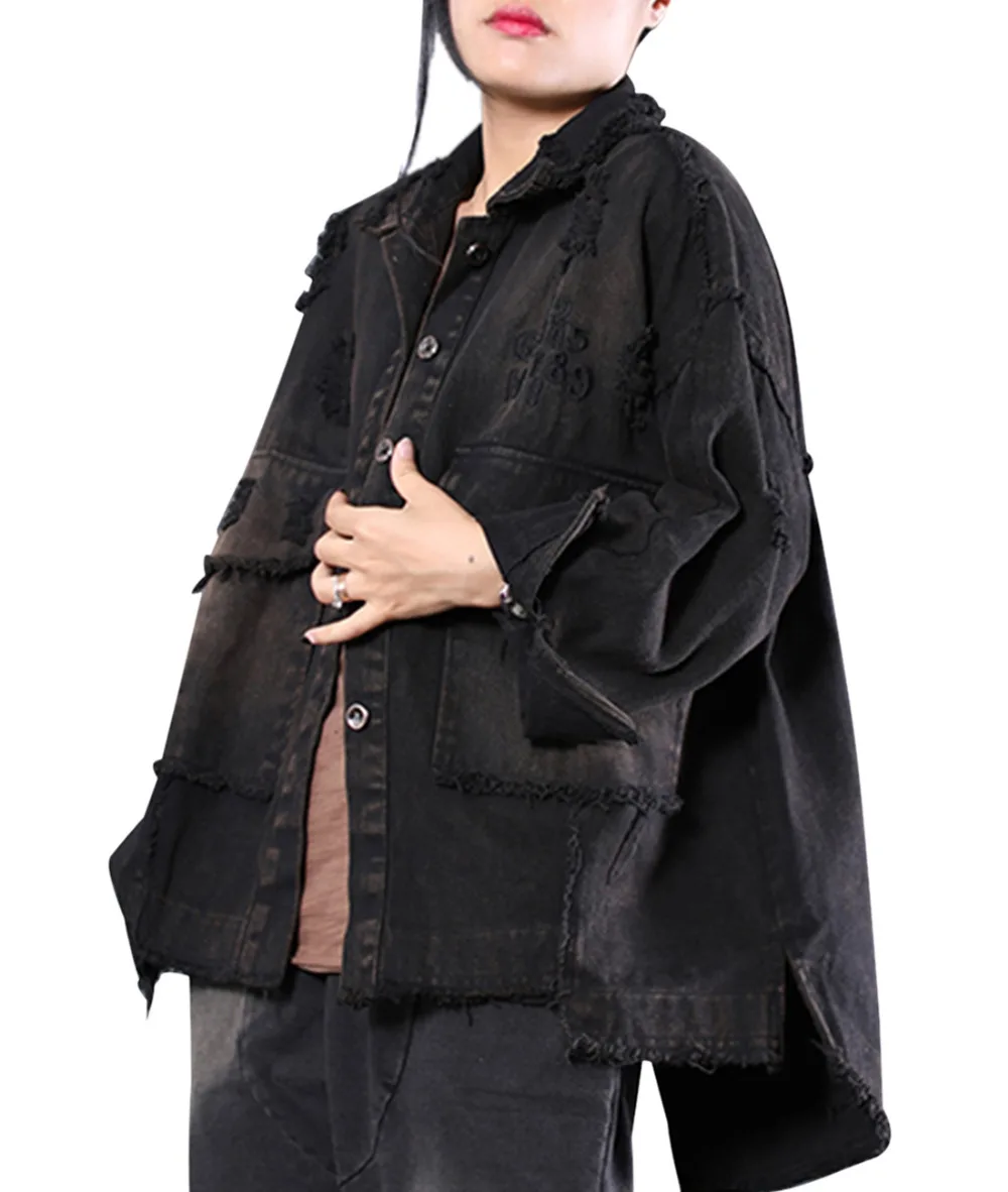 YESNO WD5 Женские повседневные свободные джинсовые куртки Boyfriend Jean верхняя одежда с