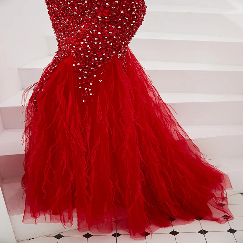 Forevergracedress реальные изображения красные Выпускные платья Иллюзия Русалка с