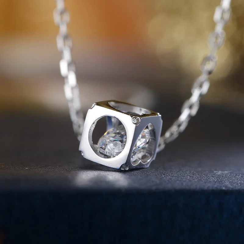 Silverage реальные 925 пробы Серебряные ожерелья площадь сердце Полые циркон внутри