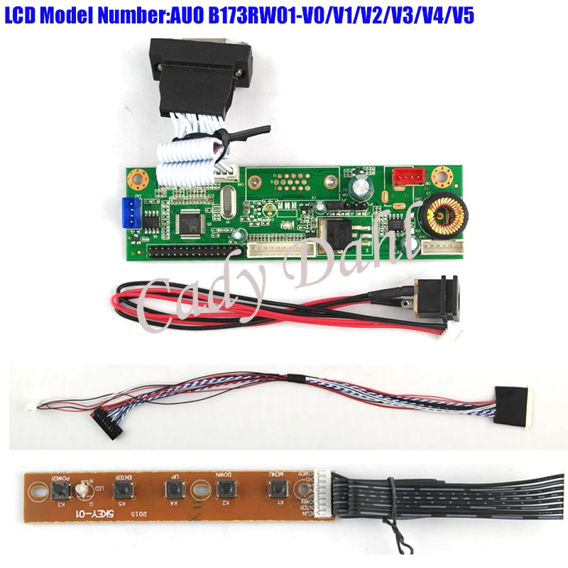 VGA Мониторы контроллер драйвер доска + 40 P кабель lvds Наборы для B173RW01 V0/V1/V2/ v3/V4/V5 1600x900