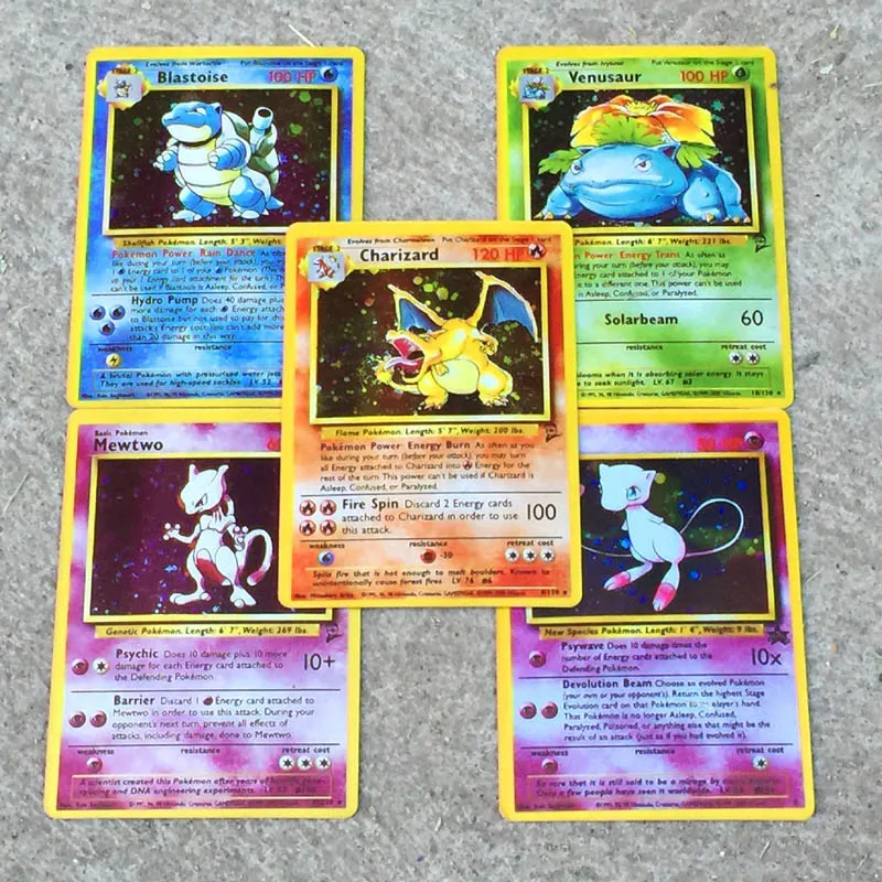 TOMY 5 шт. Pokemon Charizard Blastoise Mewtwo Мега флэш карты карта покемона|Коллекционные