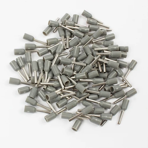 Gray E7508 100 Шт./упак. Трубки изоляционные Изолированные терминалы 0.75MM2 Кабель Провод Разъем Изоляционные Обжимной Вывод Разъем E - Цвет: Gray