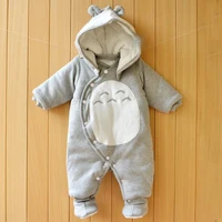 new clothes newborn baby cotton one piece thick hooded baby warm autumn and winter clothes romper animal style totoro penguin