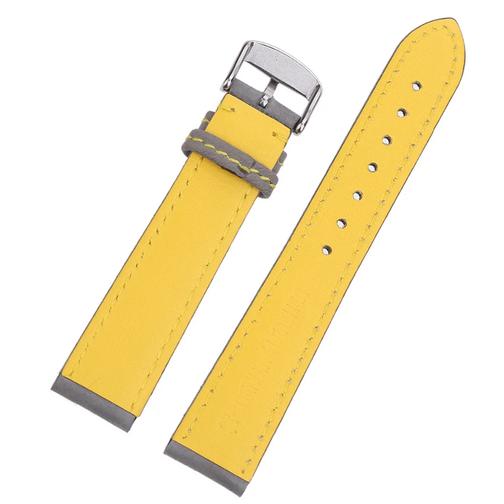 Eache специальное отверстие из натуральной кожи Watchstrap черный серый ремешок Группа