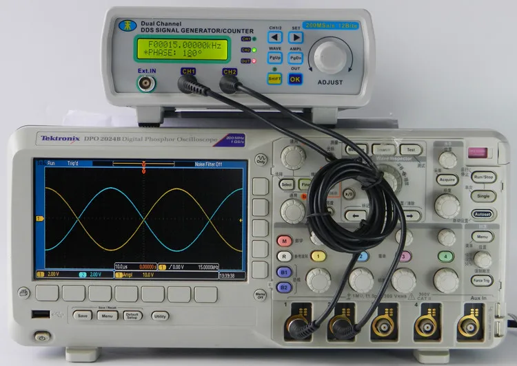 JUNTEK MHS5200A 25 МГц двухканальный цифровой генератор сигналов DDS функция генератор частоты генератор произвольной формы/импульса
