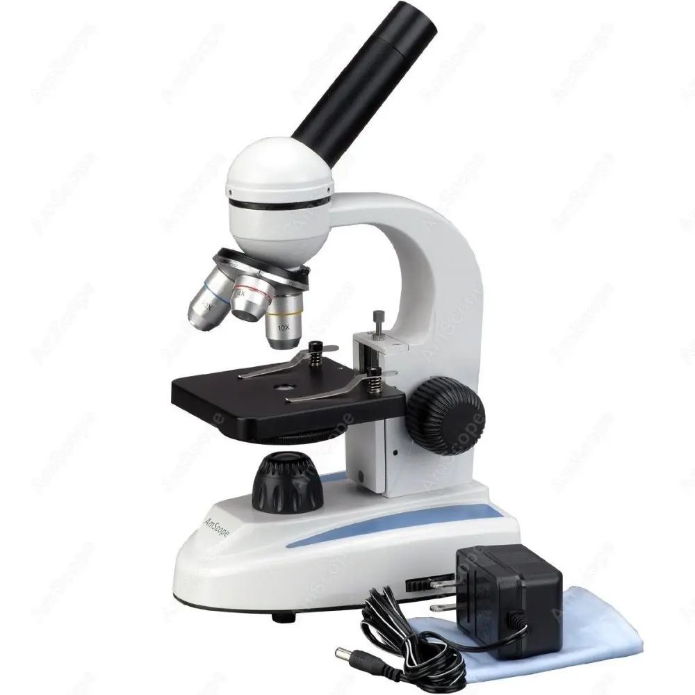 AmScope поставки 40X-1000X для школьников детей металлическая рамка стеклянная оптика