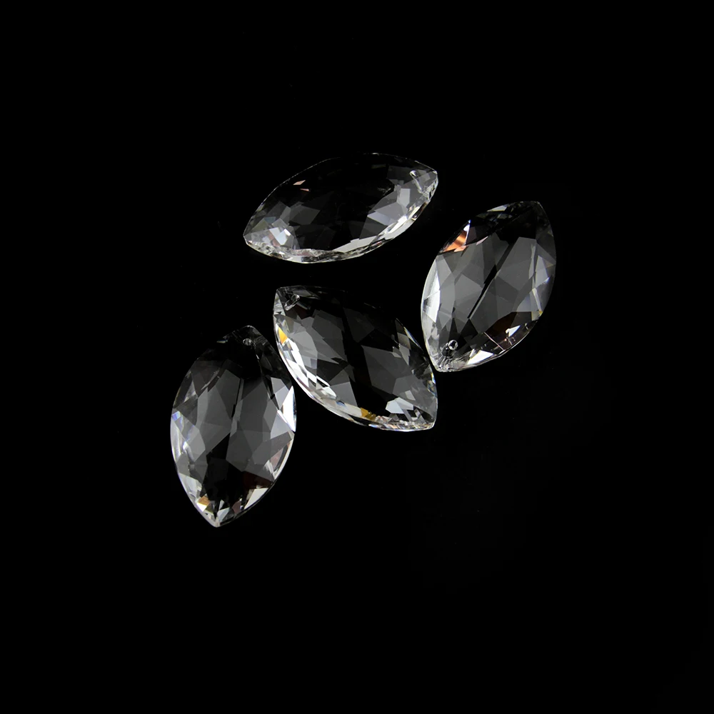 

200pcs/Lot 38mm Cat Eye Shape One Hole Only Of Crystal Curtain Pendant For DIY Curtain Chandelier Parts