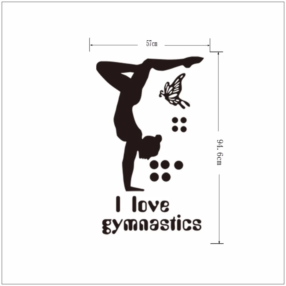 Я люблю гимнастика виниловые наклейки на стену девочки номер Декор diy Искусство
